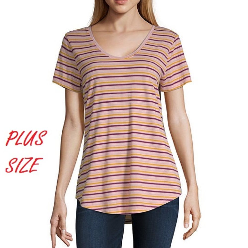 a.n.a Womens Scoop Neck Short Sleeve T-Shirt Top